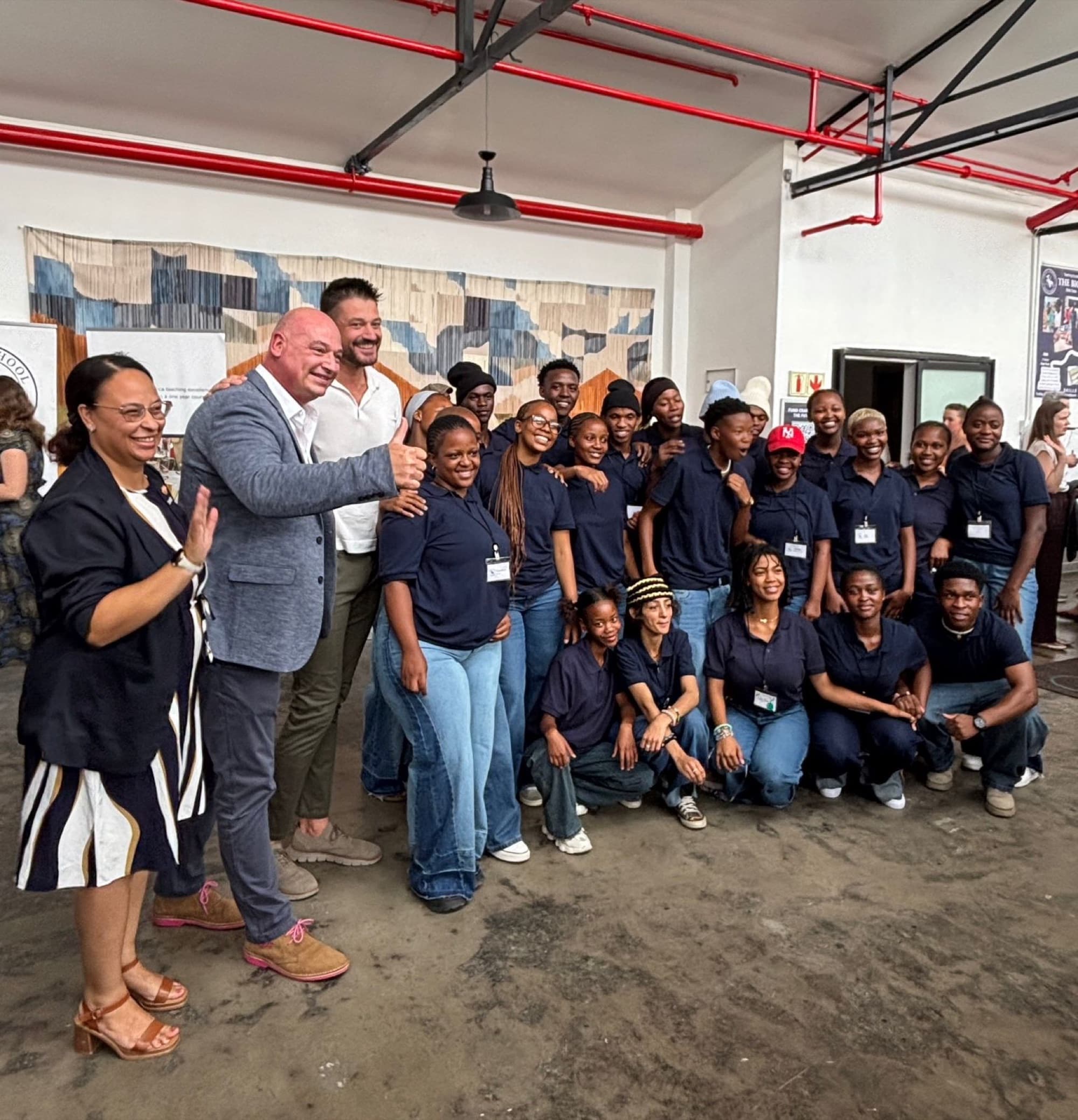 Craft School South Africa ribbon-cutting with students
